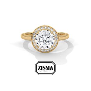 Bague Halo en diamant classique 2ct cultivé en laboratoire DEF VVS IGI certifiée en or 14K 18K 10K ou en argent 925 fournisseur de bijoux de mariage personnalisés - Product Image 5