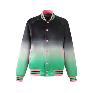 Chaqueta Bomber de Invierno de Satén con Degradado Personalizado |   Chaquetas Varsity de Moda Urbana con Efecto Ombré, MOQ Bajo - Product Image 1