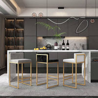 Nouveau Design Tabouret de Bar Haut de Gamme Chaises Luxe Cadre Métallique Hôtellerie Moderne