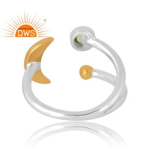 Venta caliente 925 Sterling Selling Anillo de piedras preciosas de peridoto natural Joyería personalizada para mujeres Regalo para ella - Product Image 2