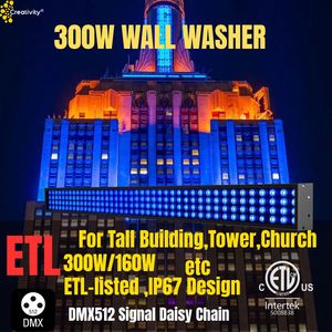 Proyectores LED de Alta Potencia ETL de 160W 200W 250W 300W con Control DMX Inalámbrico RGBW para Iluminación Exterior de Edificios Altos - Product Image 3