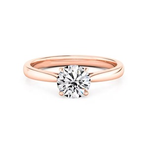 Anillo de Compromiso con Diamante Cultivado en Laboratorio, Corte Brillante Redondo, 1 Ct, F-SI2, Oro Sólido de 14K, Calidad Superior, Cuatro Garras - Product Image 3