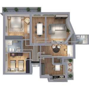 Pleno de espuma de poliuretano de 8 zonas con 8 conexiones y collares de aluminio de 150 mm para piezas de sistemas HVAC - Product Image 2