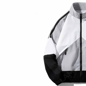 Chaquetas Cortavientos con Logotipo Personalizado OEM, Chaquetas Deportivas para Hombre, Chaqueta Cortavientos con Cremallera Completa, Chaqueta Cortavientos Estadounidense para Hombre, Sudadera con Capucha 100% Algodón - Product Image 3