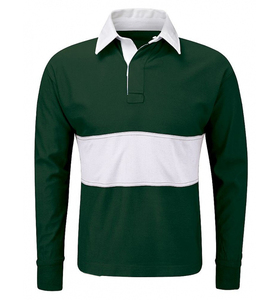 Maillot de rugby chemise de rugby à rayures noires et blanches pour hommes école collège plaine chemise de rugby à rayures solides chemise bicolore - Product Image 4