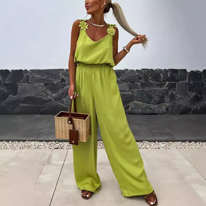 2025 body Pocket senza maniche primavera/estate europeo e americano, tuta Casual da <span class=keywords><strong>donna</strong></span> ampia - Product Image 5