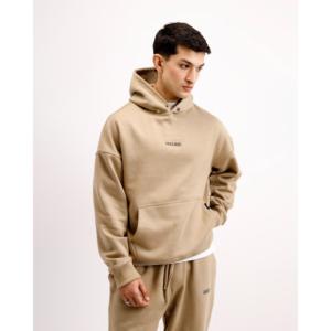 Sudadera con Capucha Esencial 100% Algodón Color Beige Arena con Bordado 3D, Lavado Enzimático y Logotipo Serigrafiado, Talla XXS - Product Image 6