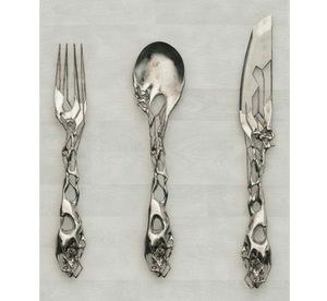 Luxury Handcrafted Metal Decor Cutlery Set Antique Style with Elegant Silver Plated Finish - Product Image 3