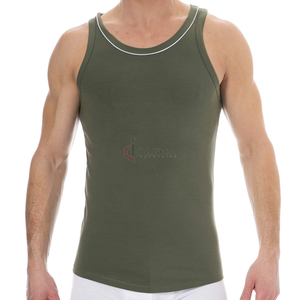 Personalizado al por mayor de los hombres de algodón acanalado gimnasio camiseta sin mangas en blanco atlético de entrenamiento chaleco Fabricante - Product Image 2