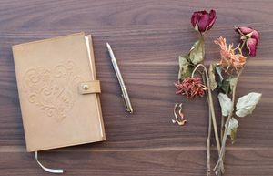 Carnet de croquis en cuir de buffle brun vintage personnalisé, couverture souple, reliure artisanale, journal intime - Product Image 6