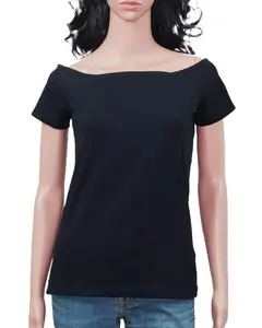 Wholesale Womens T Shirts Surplus Garments Casual Wear LADIES STRETCH TOP Cotton Women's Apparel Short Sleeve