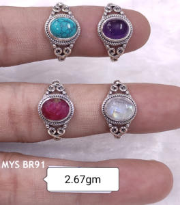 Anillo Boho de Plata de Ley 925 con Engaste de Bisel, Hermoso Diseño Retro, Anillo de Piedra de Nacimiento Curativa Hecho a Mano, Anillo de Declaración, Regalo para Mujer - Product Image 1