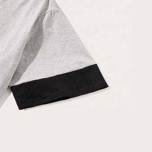 <b>Men's</b> 100% Cotton High Street Style Plus Size <b>Men's</b> Twin Set Casual <b>Men's</b> Summer Set Fashion Color Block Shorts and T <b>Shirt</b> Sets - Product Image 5