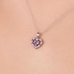 Heartfelt Lavender Amethyst Double Heart Pendant Necklace <b>Chain</b> <b>For</b> <b>Women</b> 925 <b>Sterling</b> <b>Silver</b> February Birthstone Cherish - Product Image 1