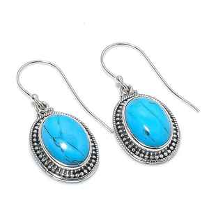 Boucles d'oreilles à la mode en argent sterling 925 plaqué or Arizona Turquoise pour femme fête de mariage - Product Image 3