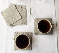 Sous-verres de table personnalisés en lin naturel écologique et durable, accessoires de cuisine classiques, faible MOQ, sur mesure, vente en gros