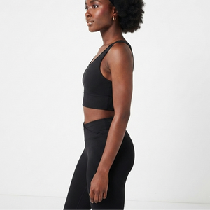 Soutien-gorge de sport OEM haut de gamme respirant à séchage rapide en tissu noir pour femme, idéal pour l'entraînement, la gym et le fitness 2026 - Product Image 3