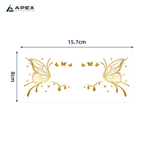 <span class=keywords><strong>Tatuaggio</strong></span> Temporaneo Occhio <span class=keywords><strong>Farfalla</strong></span> in Lamina d'Oro - 10 Design Metallici, Adesivo Viso Impermeabile per Festival e Rave, Patch Trucco Occhi - Product Image 6