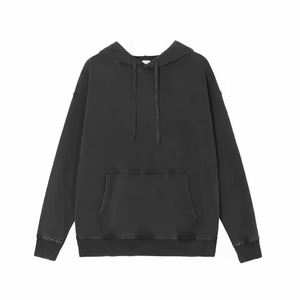 เสื้อฮู้ดผ้าคอตตอนคอตั้งเสื้อมีฮู้ดสีมัดย้อมพิมพ์ลายไม่สบายใจพร้อมกระดุมข้อมือเสื้อมีฮู้ดสำหรับฤดูหนาวใช้ได้ทั้งชายและหญิง380g ผ้าคอตตอน100% งานตามสั่ง - Product Image 1