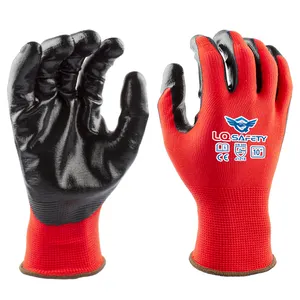 Manufacturer 13G Polyester Glovea Nitrile Smooth Protection Hand Gloves For Worker