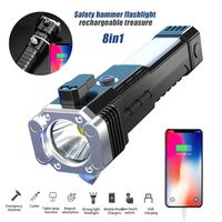 Lampe torche de survie tactique super lumineuse petite lampe de poche LED multifonction rechargeable par USB