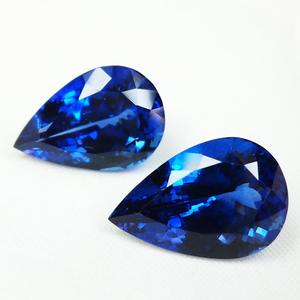 100% naturel bleu tanzanite pierre précieuse à facettes poire coupe forme pierre de guérison précieuse en vrac pour pendentifs et fabrication de bijoux utilisation OEM - Product Image 1