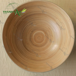 Bol de service personnalisé OEM pour soupe Plat en bambou naturel Nouvelle arrivée Ustensiles de cuisine légers pour le service de nouilles bouillon ragoût - Product Image 3