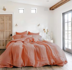 Juego de Edredón de Lino Europeo de Lujo de 200 Hilos, 3 Piezas, Tamaños Queen/King, Fundas de Almohada de Lino Puro, Antiestático, con Volantes, para Bodas y Hogar - Product Image 3