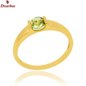 Nouvelle arrivée véritable bague plaquée or pierre péridot en argent sterling 925 pur - Product Image 1