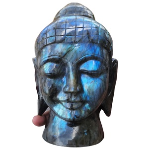 Tête de bouddha tibétain, Labradorite, Sculpture de pierres précieuses, pidras naturelles, cristal de guérison fabriqué à la main - Product Image 3