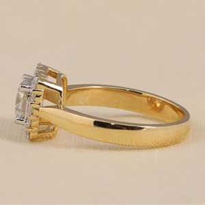 Anillo de Compromiso Solitario con Halo Redondo y Diamante Cultivado en Laboratorio - Colección de Anillos de Diamantes Elegantes - Product Image 1