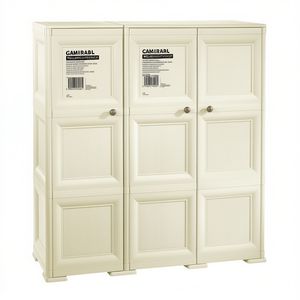 Armario portátil de plástico Tontarelli OMNIMODUS con 3 puertas abatibles Angora (120cm) KIT de muebles - Product Image 2