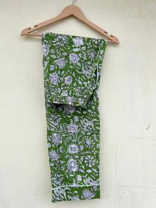 Traje de noche con estampado Floral hecho a mano exclusivo indio 100% algodón popelina Elegante ropa de dormir informal de lujo para Primavera Verano invierno - Product Image 5