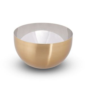 Tazón de Acero Inoxidable Dorado y Plateado, Tazón para Servir Frutas y Aperitivos de Doble Capa, Tazón para Servir en Restaurantes, Tazón para Mezclar Ensaladas - Product Image 4