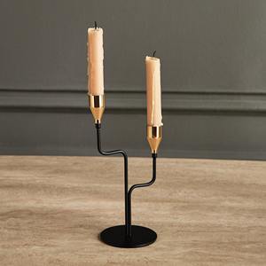 Black Metal <b>Candle</b> Holder Elegant Table Centerpiece Stylish Decorative Accent Romantic And Festive Home Display - Product Image 1