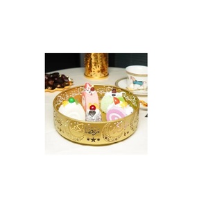 Platos para servir comida de diseñador de hierro o metal, bandeja de Ramadán para decoración del hogar, vajilla, exhibición de postres en precio al por mayor - Product Image 1