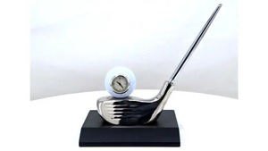 ขาตั้งปากกาธีมโลหะกอล์ฟพร้อมนาฬิกาอุปกรณ์จัดระเบียบโต๊ะที่หรูหราสำหรับตกแต่งสำนักงาน - Product Image 3