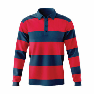 Chemise de rugby unie à manches courtes pour hommes coupe classique pour chemise en coton tricoté logo personnalisé entraînement sportif tenue décontracté teint en plaine - Product Image 2