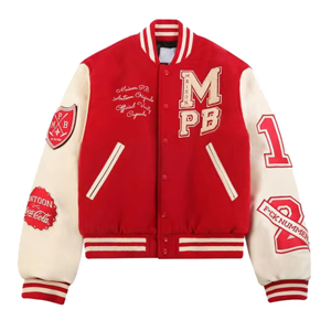 Chaqueta Varsity Personalizada de Diseño Nuevo 2026 para Hombre, Invierno, con Parches Bordados en Chenilla, Cuello Alto, Logotipo Frontal, Ecológica - Product Image 1