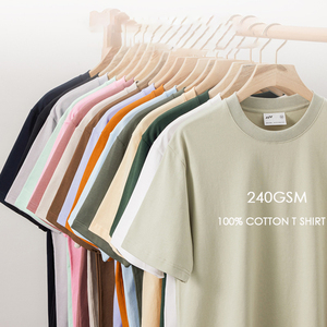 Vente en gros de t-shirts oversize 100% coton avec impression personnalisée, manches courtes, col rond, motif uni, 220 à 260 grammes, design de t-shirts vierges - Product Image 1