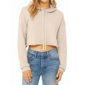 Sudadera con capucha y cremallera para mujer, 100% algodón, ligera, deportiva, con logo personalizado 2026, top corto y ajuste ceñido para invierno - Product Image 1