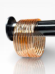 Ensemble de bracelets en verre facetté de qualité supérieure, couleur pêche riche, coupe émeraude, tendance, pour mariage, tenue de fête, prix de gros - Product Image 3