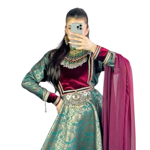 Vintage brodé dentelle décorée Afghani robe femmes traditionnel Afghan Banjara Style pour les Occasions spéciales bouton lavable - Product Image 2
