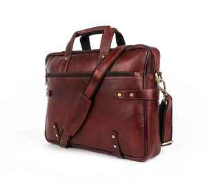 Sac fourre-tout en cuir marron élégant pour ordinateur portable Matériaux durables pour la fabrication de bagages - Product Image 4