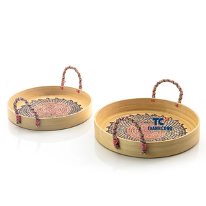 Mango de bandeja de algas marinas de bambú bellamente hecho a mano para regalar Ramadán cualquier ocasión especial vajilla de fiesta decoraciones de mesa - Product Image 2