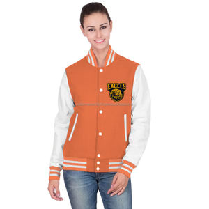 Veste bomber en molleton de coton élégante pour femmes, veste varsity personnalisée en gros pour le streetwear - Product Image 1