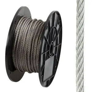 Factory Price Flexible 7x7 7x19 1x12 Steel Cable 304 316 316L Stainless Steel Wire Rope Aircraft Cable