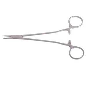 Pinzas de soporte de aguja de precio Euprun con soporte de aguja curvo de laparoscopia de cinco cabezas para soporte de aguja laparoscópica en forma de V pesado - Product Image 1