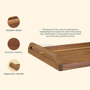 Indian Export Quality Handmade Wooden Serving <b>Tray</b> <b>Large</b> Snacks <b>Tray</b> for Wedding and Party Application Wooden <b>Tray</b> - Product Image 3