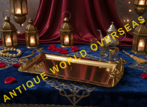 Precio al por mayor de gran tamaño de acero inoxidable Chapado en plata decorativo hecho a mano comida segura elegante personalizable bandeja para servir Ramzan - Product Image 5